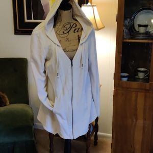 Terry cloth sweater hooded jacket